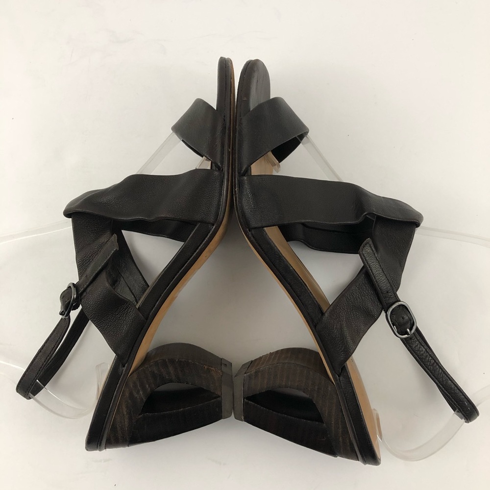 Audley London Sandals Womens 9.5 Brown Strappy Leather Cutout Heels Slingback - Picture 7 of 13